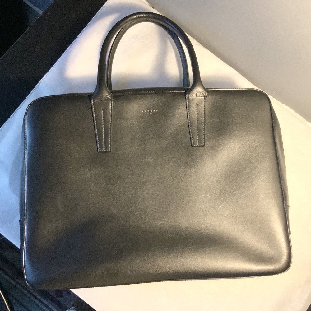 Sandro PARIS leather briefcase/large tote